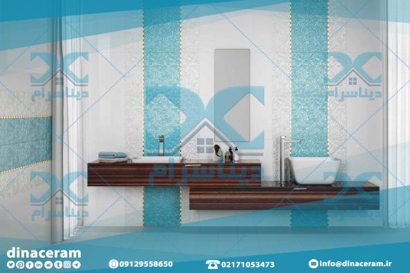 مشخصات سرامیک سه بعدی فیروزه ای طرح برجسته