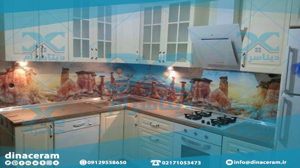 ویژگی سرامیک آشپزخانه بین کابینت سه بعدی